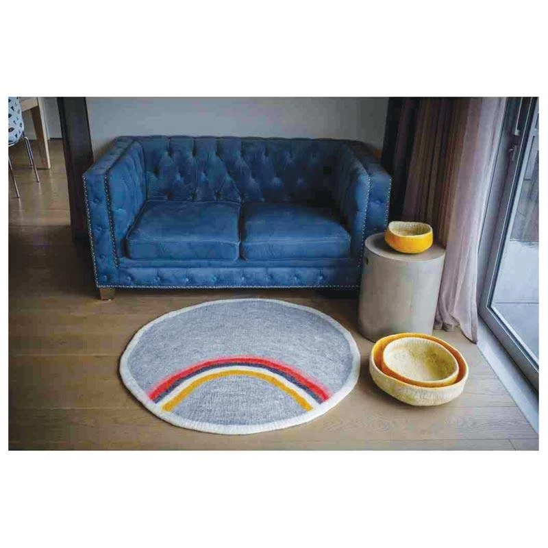 Tik Tak NZ Wool Felt Rug β Rainbow