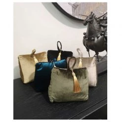 Le Forge Restocked Velvet Tassel Door Stop - Peacock